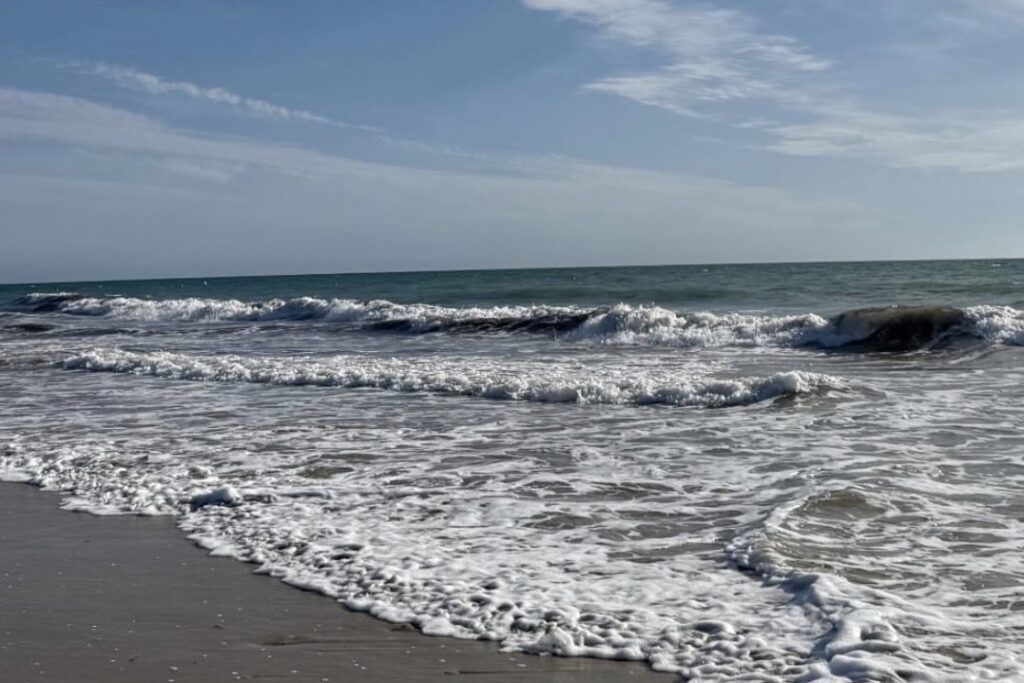 Olas rompiendo en la orilla